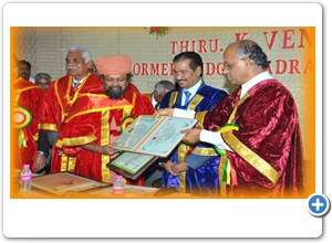 DEGREE OF DOCTOR OF SCIENCE (HONORIS Causa) conferred on THAVATHIRU PONNAMBALA ADIGALAR(SECRETARY OF THE COLLEGE)

 BY KARPAGAM UNIVESITY COIMBATORE on 19.10.2013

